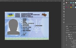 Ukraine Drivers License Template Front